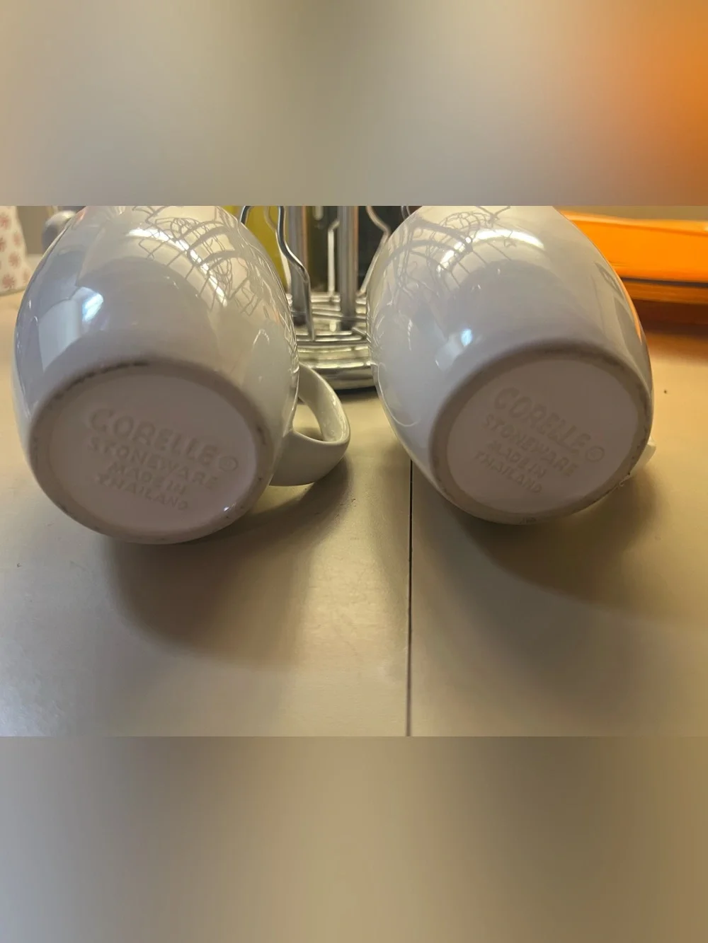 White Ceramic Mug Set - Everyday Dining Mugs - Picture 2 of 5